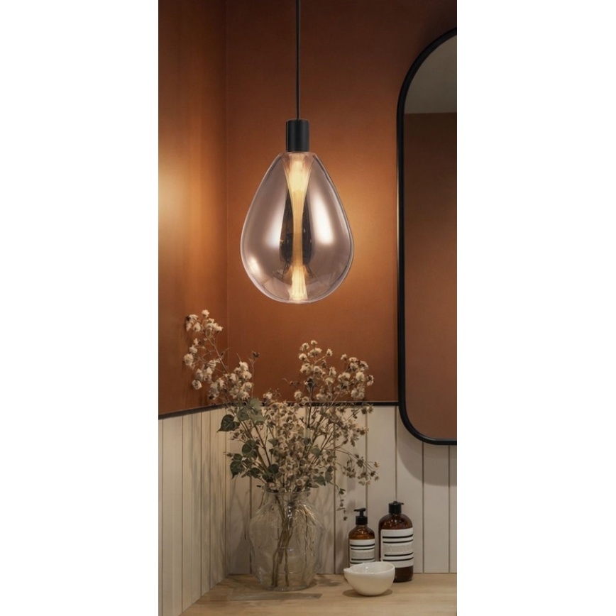 Luster na sajli DENSO 1xG9/5W/230V prečnik 20 cm bakarna/crna