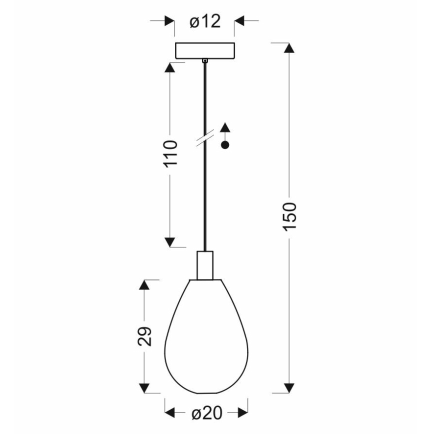 Luster na sajli DENSO 1xG9/5W/230V prečnik 20 cm bakarna/crna