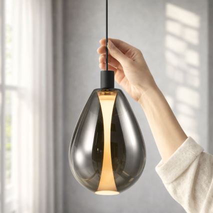 Luster na sajli DENSO 1xG9/5W/230V prečnik 20 cm crni hrom