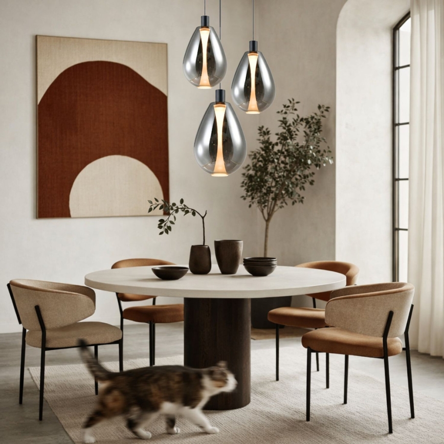 Luster na sajli DENSO 1xG9/5W/230V prečnik 20 cm crni hrom
