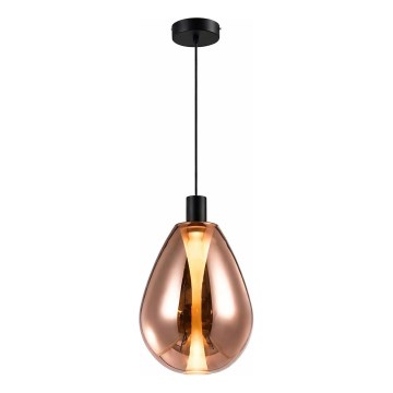 Luster na sajli DENSO 1xGU10/10W/230V, prečnik 30 cm, bakarna/crna