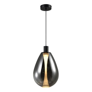 Luster na sajli DENSO 1xGU10/10W/230V prečnik 30 cm crni hrom