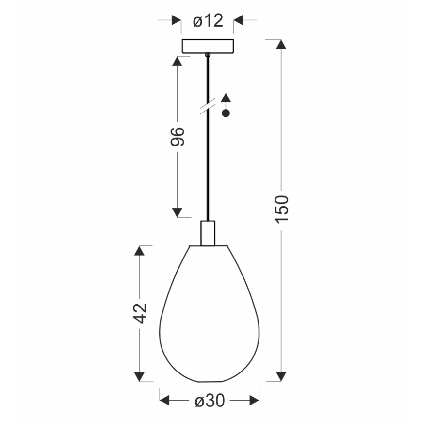 Luster na sajli DENSO 1xGU10/10W/230V prečnik 30 cm crni hrom