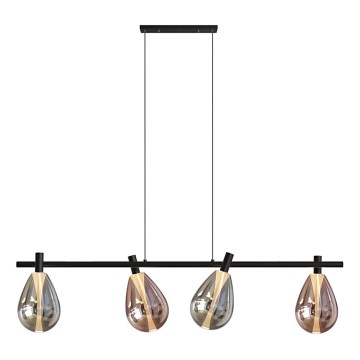 Luster na sajli DENSO 4xG9/5W/230V crni hrom/bakrena