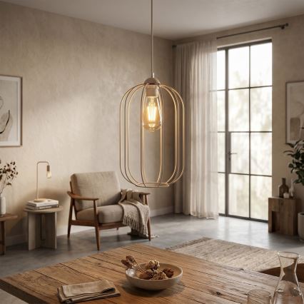 Luster na sajli DESTELLO 1xE27/15W/230V prečnik 21 cm bež