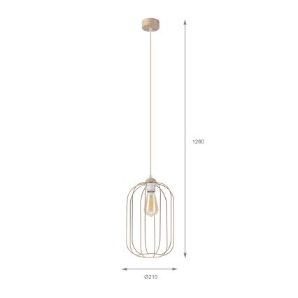Luster na sajli DESTELLO 1xE27/15W/230V prečnik 21 cm bež