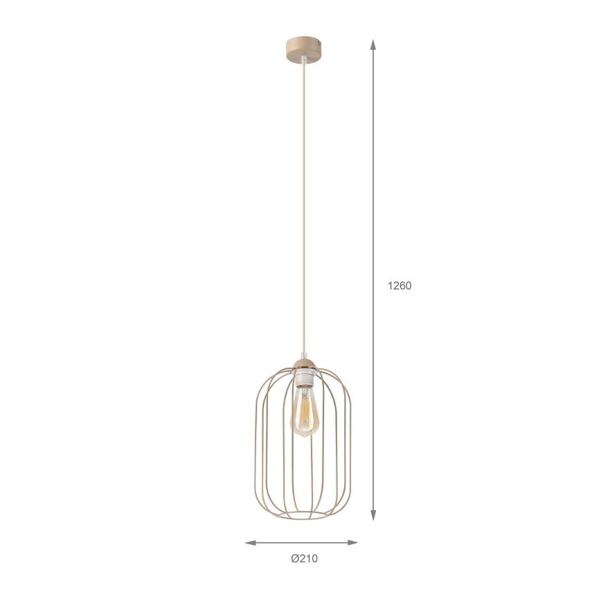 Luster na sajli DESTELLO 1xE27/15W/230V prečnik 21 cm bež