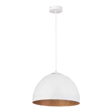 Luster na sajli DIAMENT 1xE27/60W/230V Ø 35 cm bela/bakarna