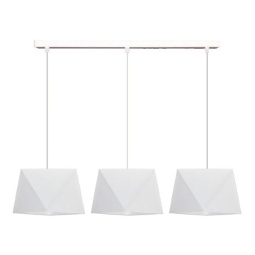 Luster na sajli DIAMENT 3xE27/60W/230V bela