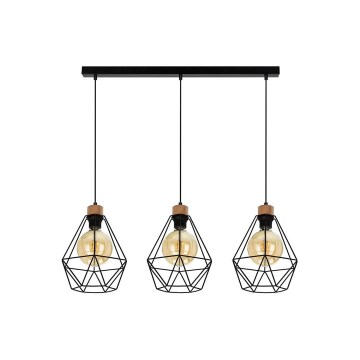 Luster na sajli DIAMENT 3xE27/60W/230V hrast