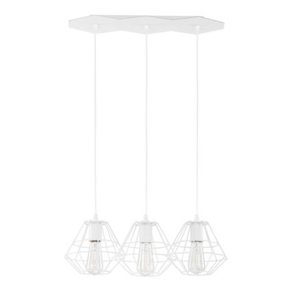 Luster na sajli DIAMOND 3xE27/60W/230V bela