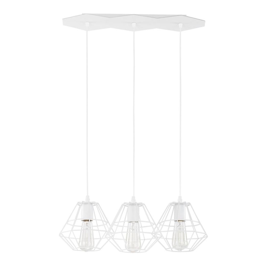 Luster na sajli DIAMOND 3xE27/60W/230V bela