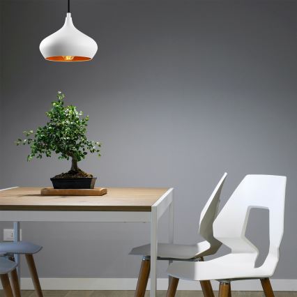 Luster na sajli DODO 1xE27/40W/230V bela