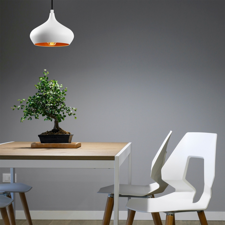 Luster na sajli DODO 1xE27/40W/230V bela
