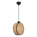 Luster na sajli DRUM 1xE27/60W/230V braon/crna