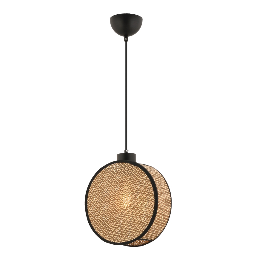 Luster na sajli DRUM 1xE27/60W/230V braon/crna
