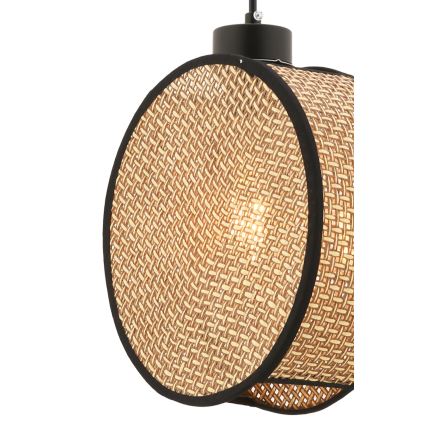 Luster na sajli DRUM 1xE27/60W/230V braon/crna