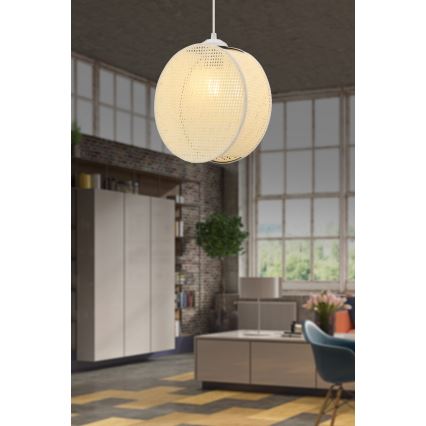 Luster na sajli DRUM 1xE27/60W/230V krem