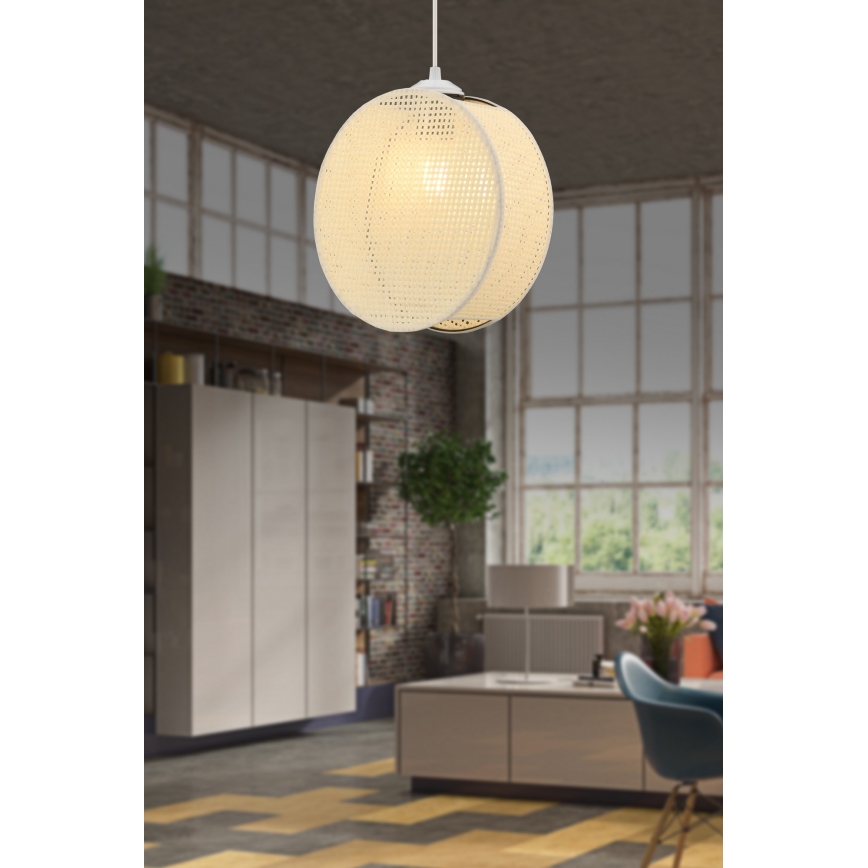 Luster na sajli DRUM 1xE27/60W/230V krem