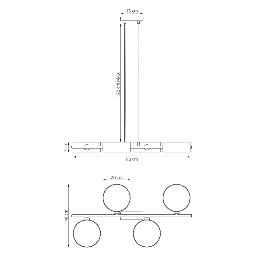 Luster na sajli DRUMZ 4xE14/10W/230V braon