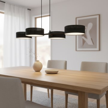 Luster na sajli DRUMZ 4xE14/10W/230V crne boje