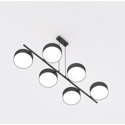 Luster na sajli DRUMZ 6xE14/10W/230V crna