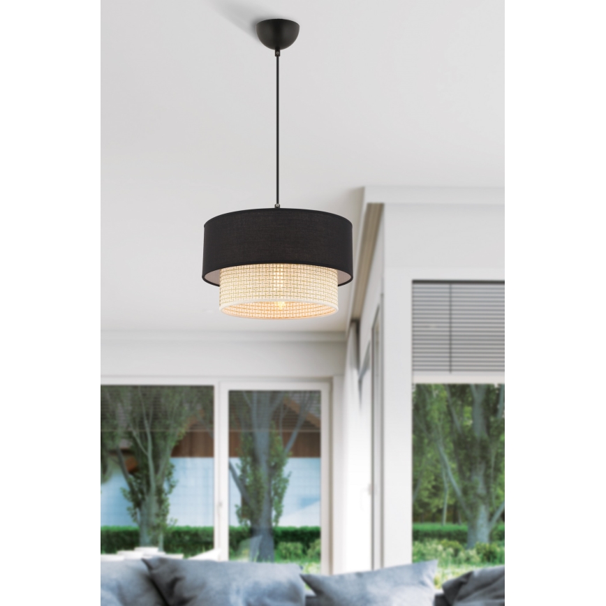Luster na sajli ECHO 1xE27/60W/230V crna/krem
