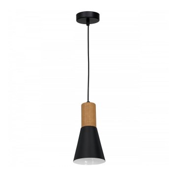 Luster na sajli EDMON 1xE27/60W/230V buk/crna