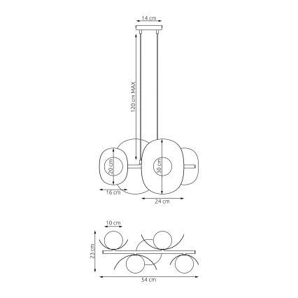 Luster na sajli ELEMENTI 4xG9/8W/230V crna