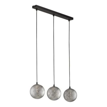 Luster na sajli ELENA 3xG9/6W/230V crna/zadimljena siva