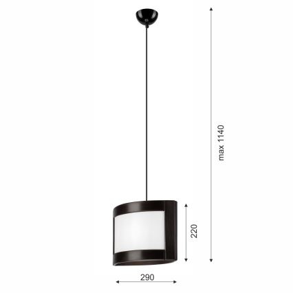 Luster na sajli ELODIE, 1xE27/60W/230V, hrast