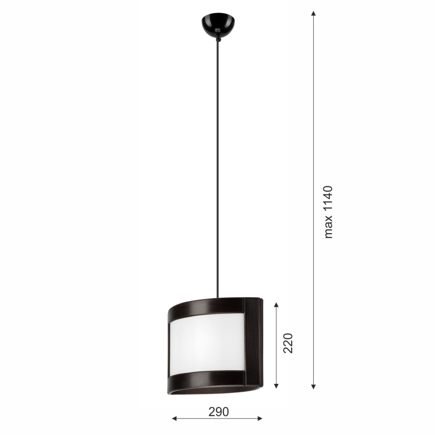 Luster na sajli ELODIE, 1xE27/60W/230V, hrast