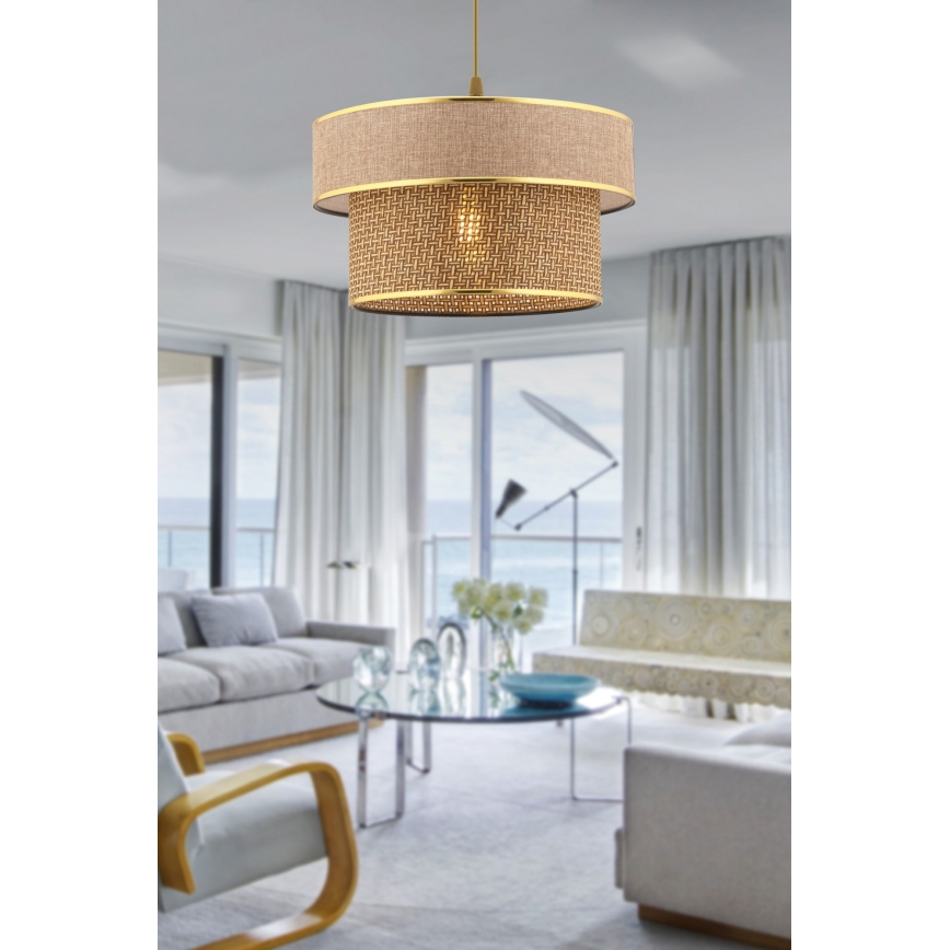 Luster na sajli ERO 1xE27/60W/230V braon/zlatan