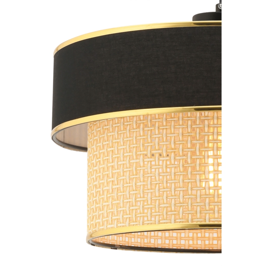 Luster na sajli ERO 1xE27/60W/230V crna/bež