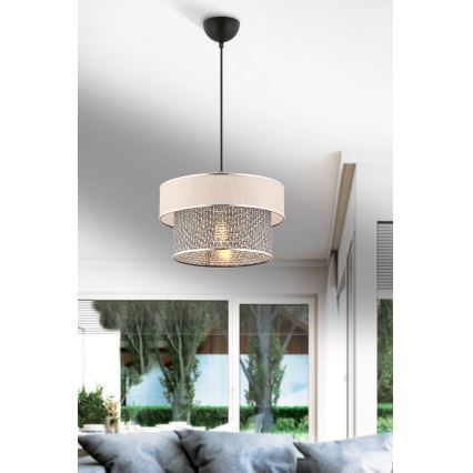 Luster na sajli ERO 1xE27/60W/230V krem/siva