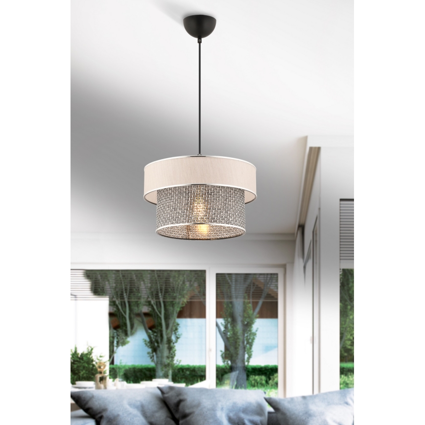 Luster na sajli ERO 1xE27/60W/230V krem/siva