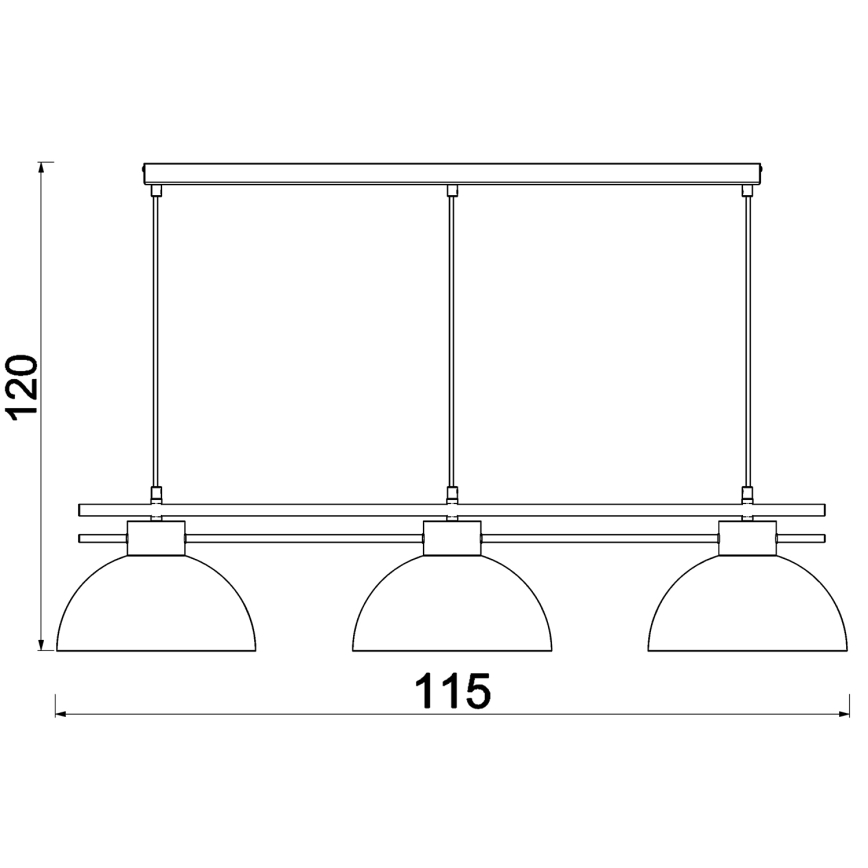 Luster na sajli ESTATE 3xE27/15W/230V zelena