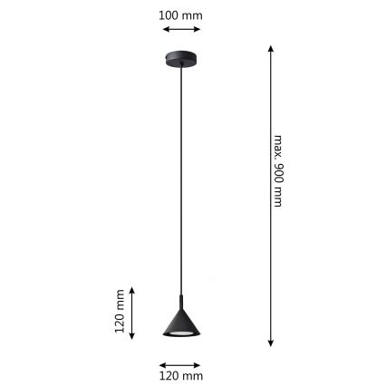 Luster na sajli ETNA 1xGX53/15W/230V crna