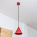 Luster na sajli ETNA II 1xE27/15W/230V prečnik 18,5 cm crvena