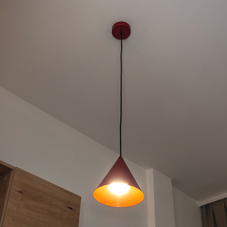 Luster na sajli ETNA II 1xE27/15W/230V prečnik 18,5 cm crvena