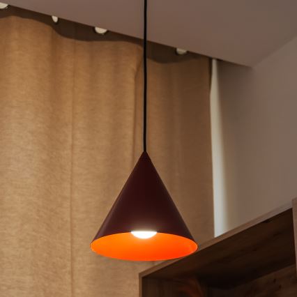 Luster na sajli ETNA II 1xE27/15W/230V prečnik 18,5 cm crvena