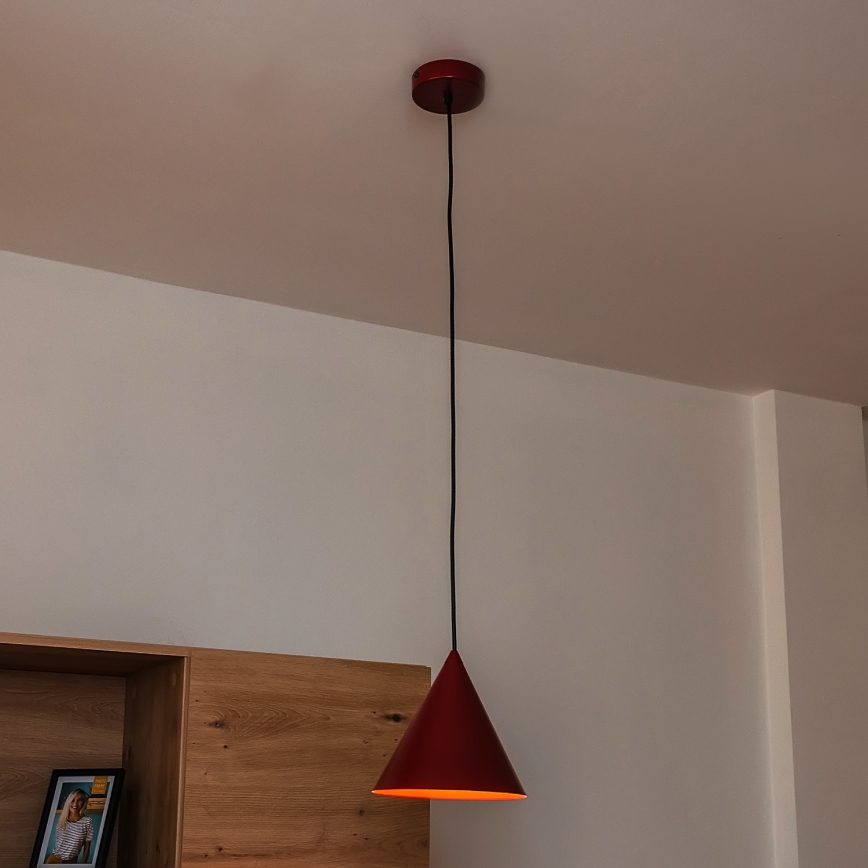 Luster na sajli ETNA II 1xE27/15W/230V prečnik 18,5 cm crvena