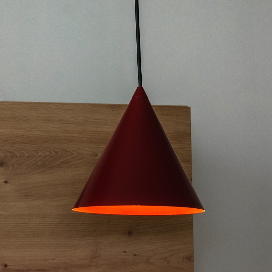 Luster na sajli ETNA II 1xE27/15W/230V prečnik 18,5 cm crvena