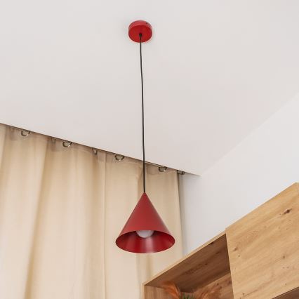 Luster na sajli ETNA II 1xE27/15W/230V prečnik 18,5 cm crvena