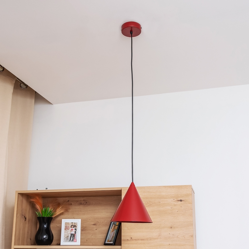 Luster na sajli ETNA II 1xE27/15W/230V prečnik 18,5 cm crvena
