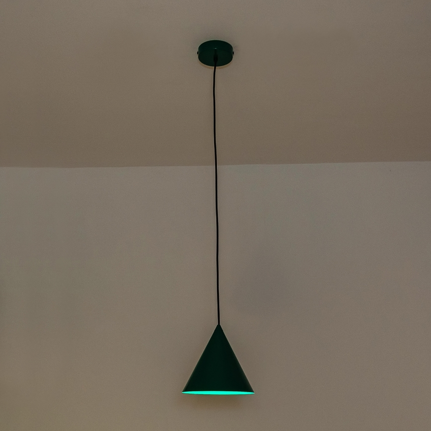 Luster na sajli ETNA II 1xE27/15W/230V, prečnik 18,5 cm, zelene boje
