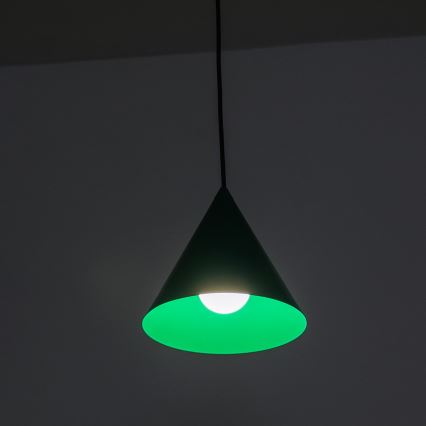 Luster na sajli ETNA II 1xE27/15W/230V, prečnik 18,5 cm, zelene boje