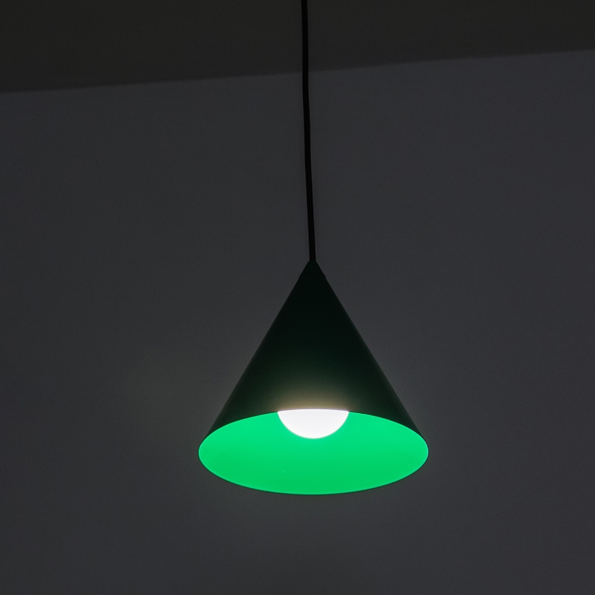 Luster na sajli ETNA II 1xE27/15W/230V, prečnik 18,5 cm, zelene boje