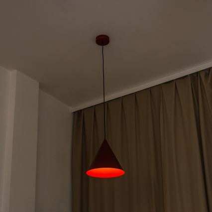 Luster na sajli ETNA II 1xE27/15W/230V, prečnik 25 cm, crvena