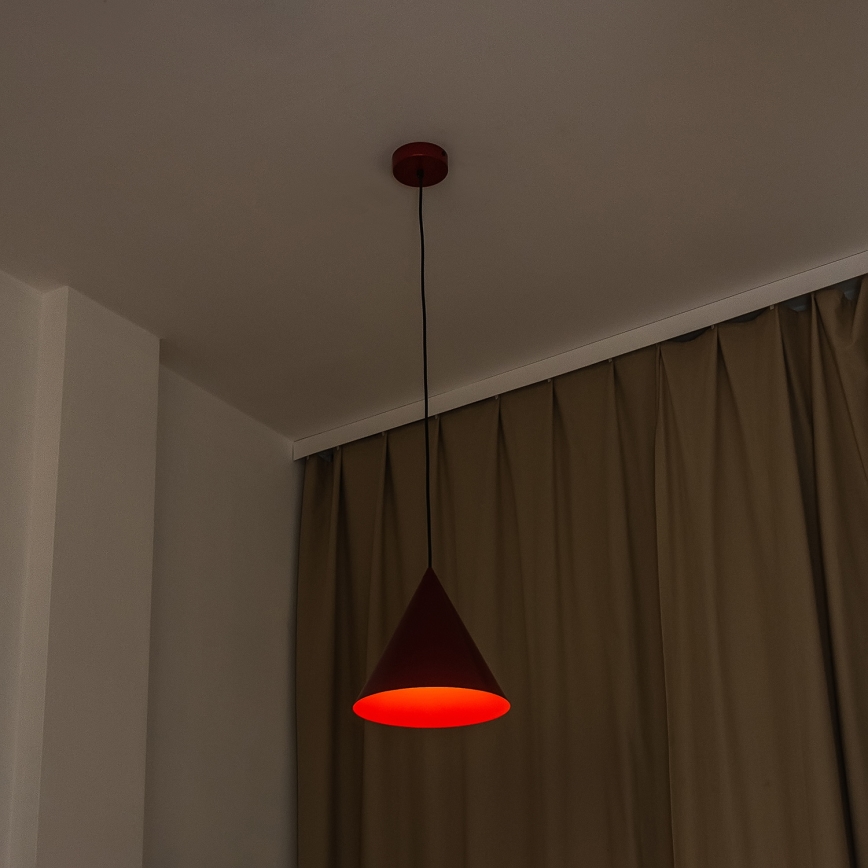 Luster na sajli ETNA II 1xE27/15W/230V, prečnik 25 cm, crvena